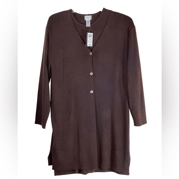 NWT INC 2 PC. Merino wool tunic and cardigan. Size large. Made in Italy C2467 - Picture 6 of 15